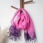 Pink Shibori Woven Bhagalpuri Linen Stole