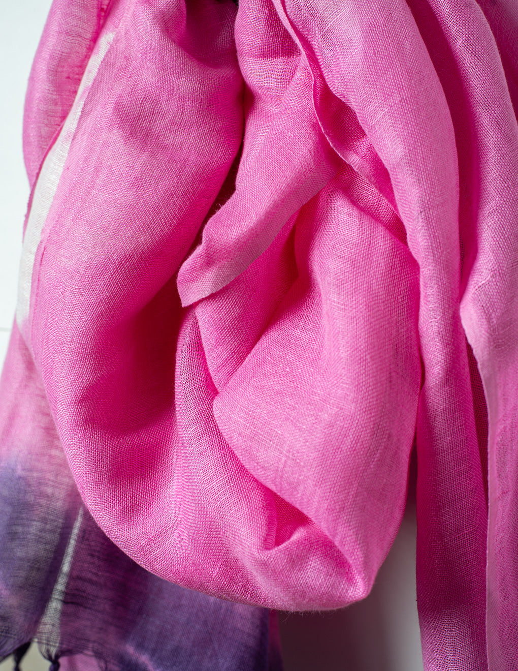 Pink Shibori Woven Bhagalpuri Linen Stole