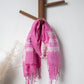 Pink Shibori Woven Bhagalpuri Linen Stole