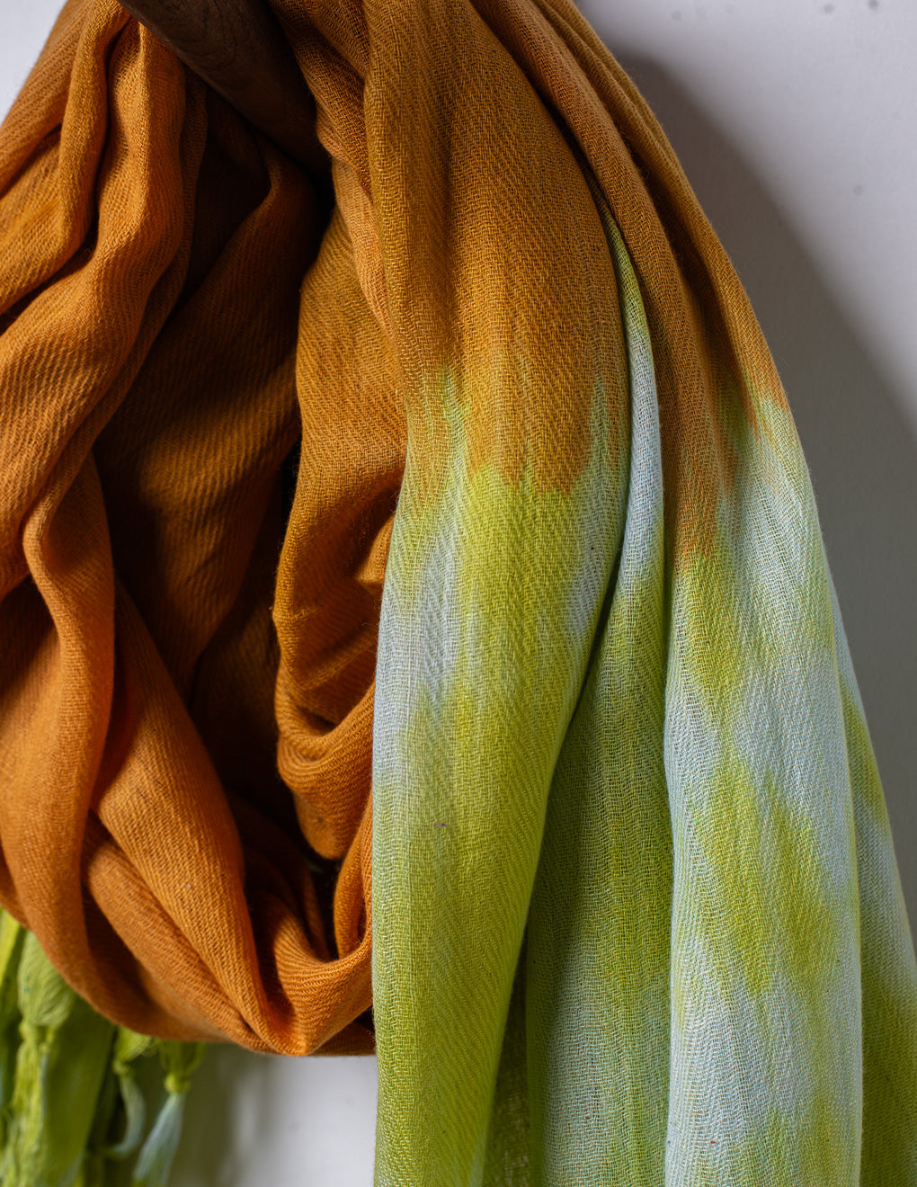 Mustered Shibori Woven Bhagalpuri Linen Stole