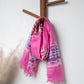 Pink Shibori Woven Bhagalpuri Linen Stole