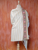 Beige Pure Handwoven Woollen Shawl