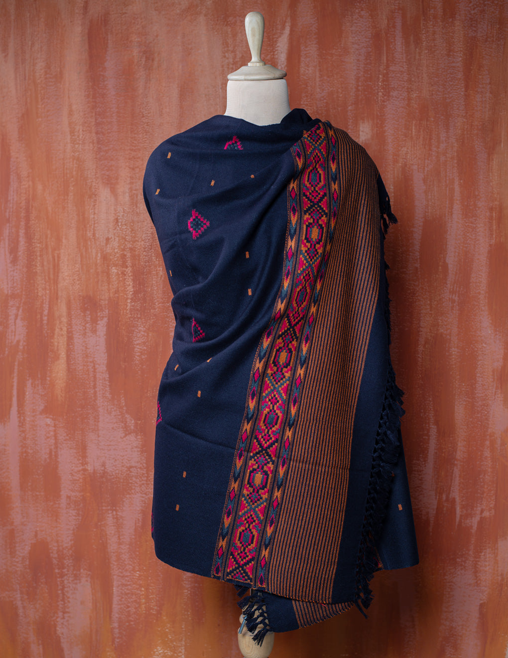 Black Buti Pure Handwoven Woollen Shawl