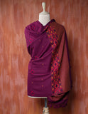 Magenta Buti Pure Handwoven Woollen Shawl