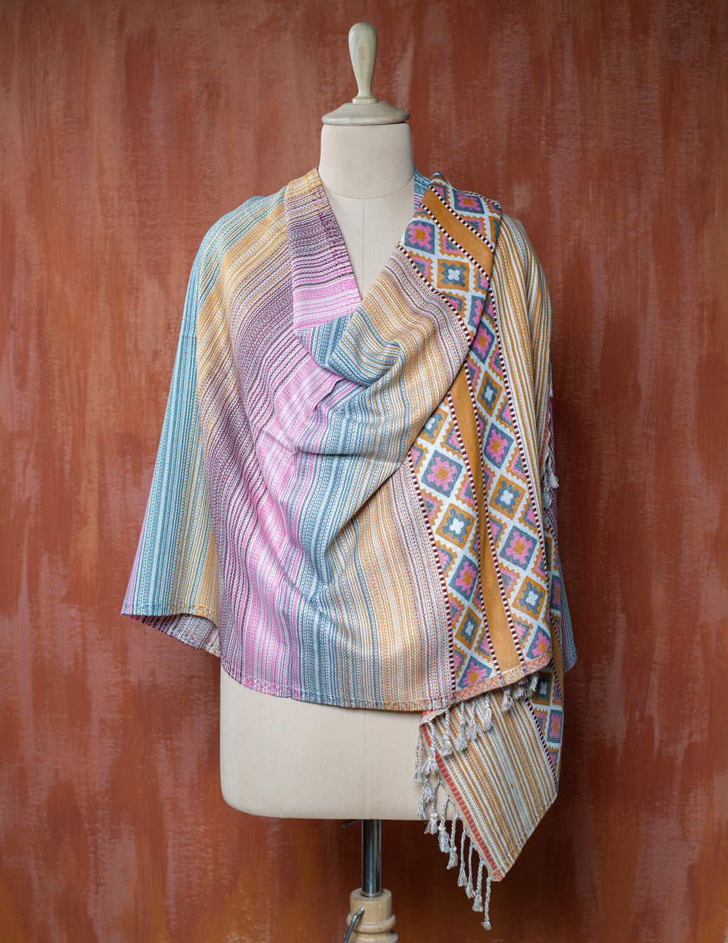 Multicolored Pure Handwoven Woollen Stole