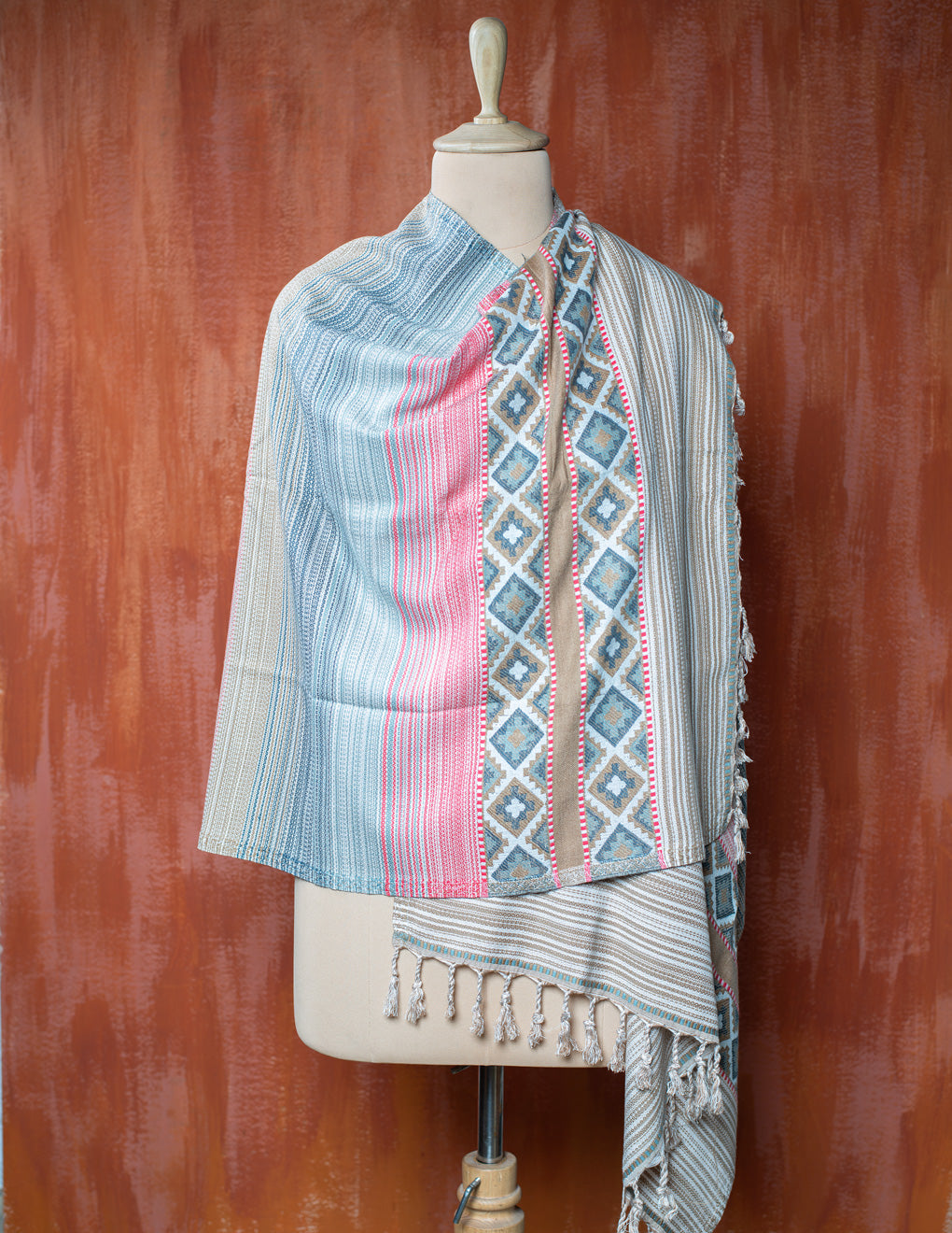 Multicolored Pure Handwoven Woollen Stole