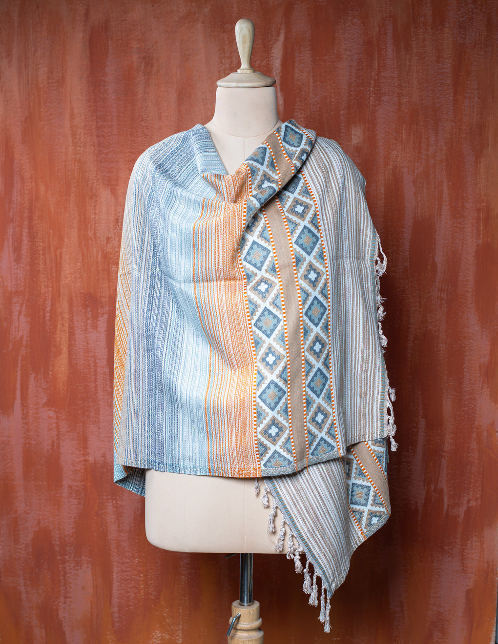 Multicolored Pure Handwoven Woollen Stole