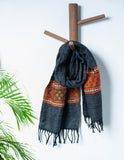 Black Pure Handwoven Woollen Muffler