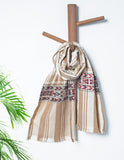 Beige Check Pure Handwoven Woollen Muffler