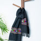 Black Pure Handwoven Woollen Muffler