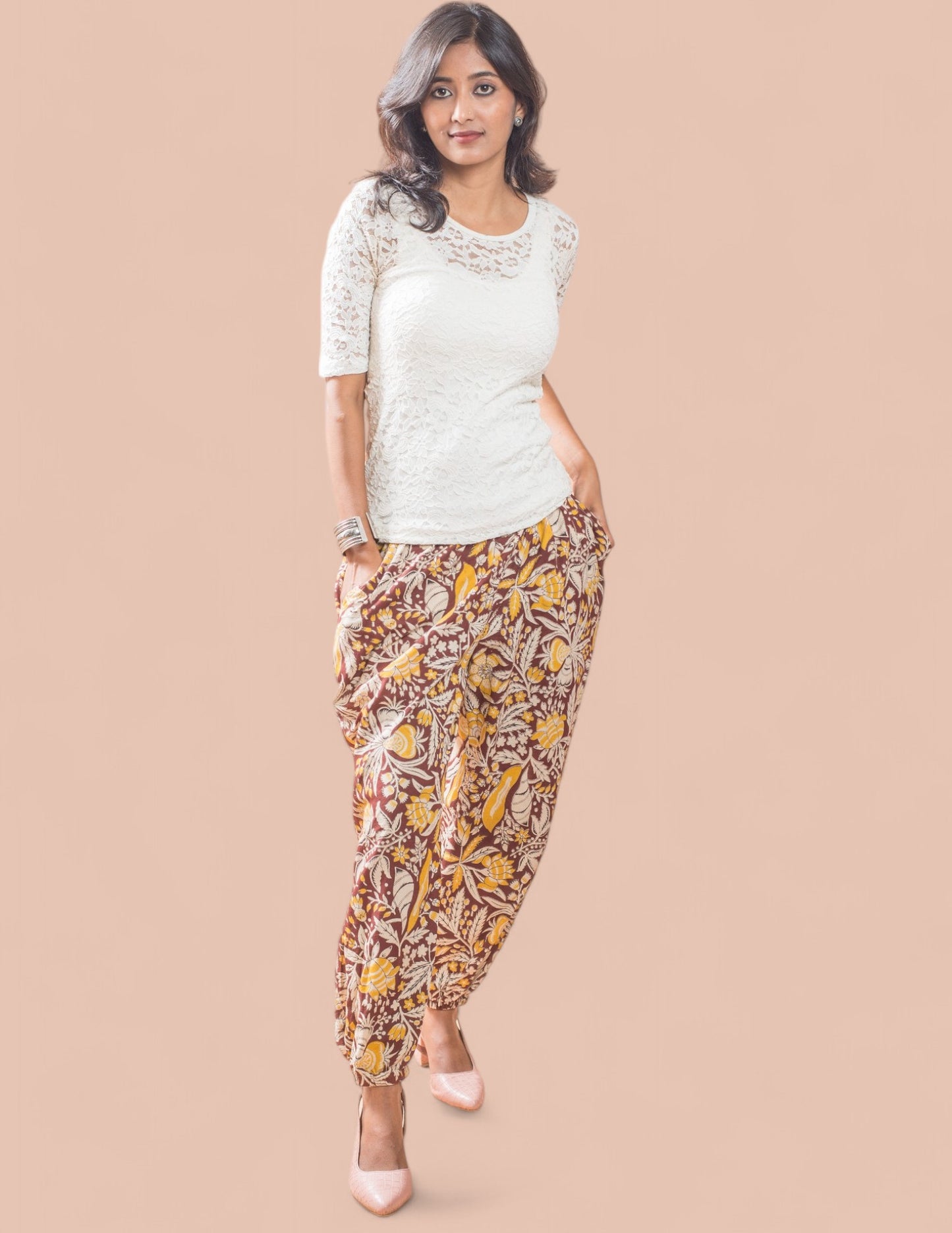 Cotton Printed Kalamkari Harem Pant