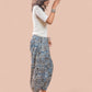 Cotton Blue Printed Patch Kantha Harem Pant