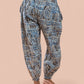 Cotton Blue Printed Patch Kantha Harem Pant