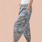 Cotton Blue Printed Patch Kantha Harem Pant