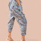 Blue Patch Cotton Kantha Capri pant