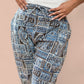 Blue Patch Cotton Kantha Capri pant