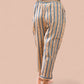 Brown Stripe Cotton Kantha Capri pant