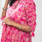 Pink Floral Printed Kantha Cotton Tunic