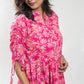 Pink Floral Printed Kantha Cotton Tunic