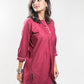 Maroon Cotton Short Kurta