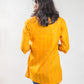 Yellow Cotton Jacquard Short Kurta