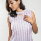 Violet stripe Cotton Long Kurta