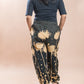 Black & Beige Cotton printed Harem Pant