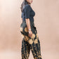 Black & Beige Cotton printed Harem Pant