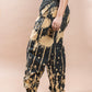 Black & Beige Cotton printed Harem Pant