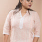 Salmon Cotton Brushed Long Kurta