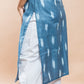 Blue Cotton Ikkat Regular Kurta