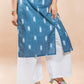 Blue Cotton Ikkat Regular Kurta