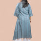 Blue Stripe Cotton Kantha Long Kurta