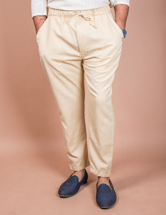 Beige Cotton Pyjama Pant