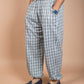 Grey Checked Cotton Harem Pant