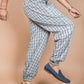 Grey Checked Cotton Harem Pant