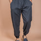 Black Cotton Plain Harem Pant