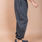 Black Cotton Plain Harem Pant