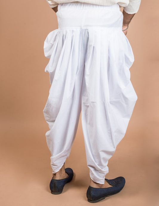 White Cotton Dhoti Pant Unisex