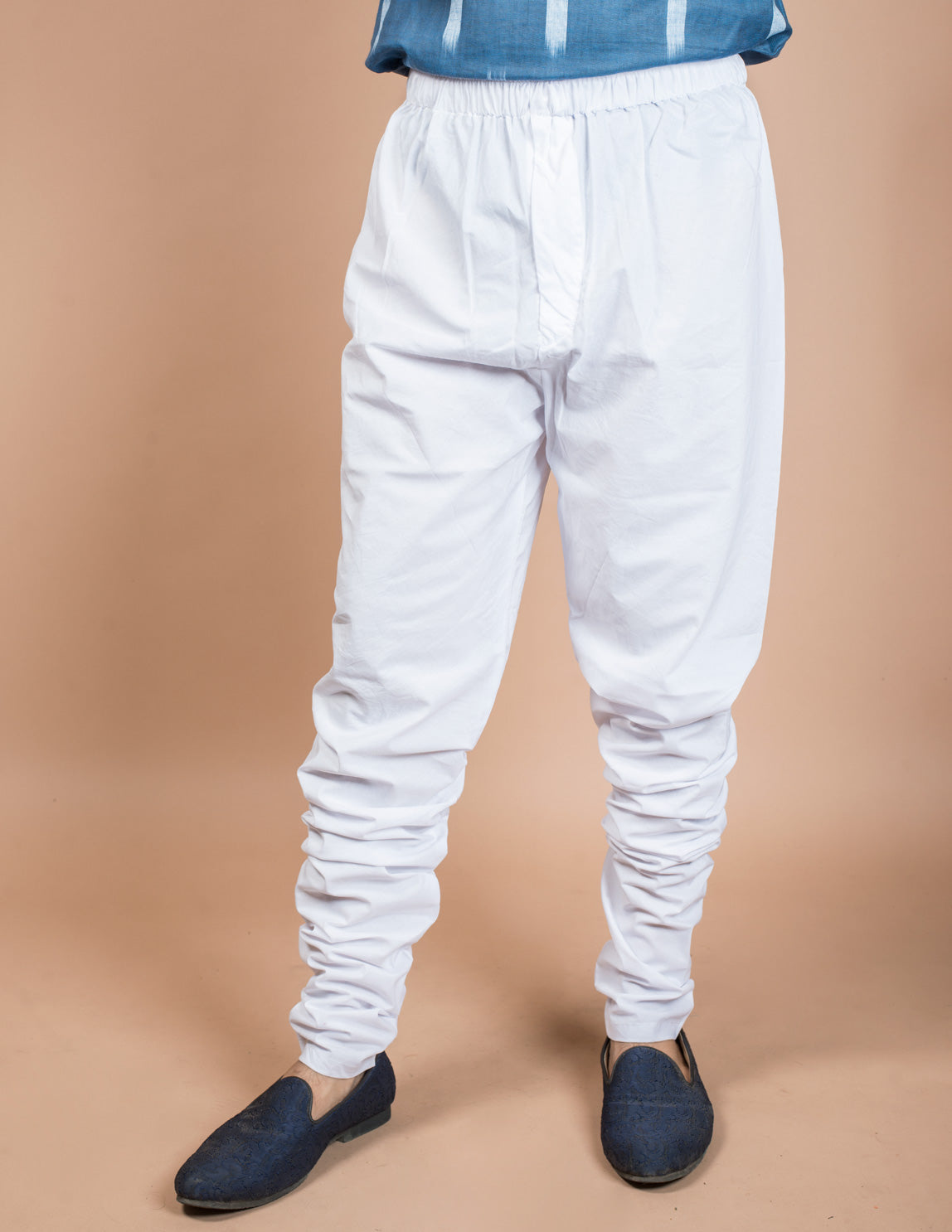 White Cotton Churidar Pyjama