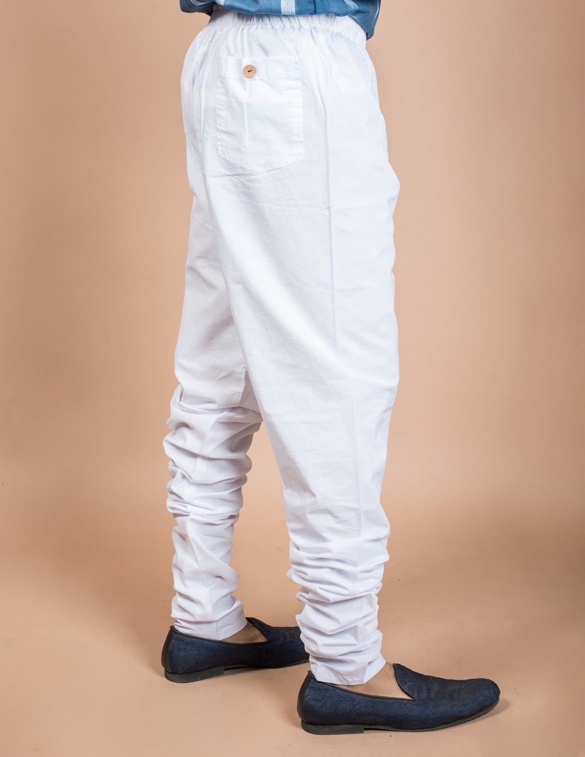 White Cotton Churidar Pyjama