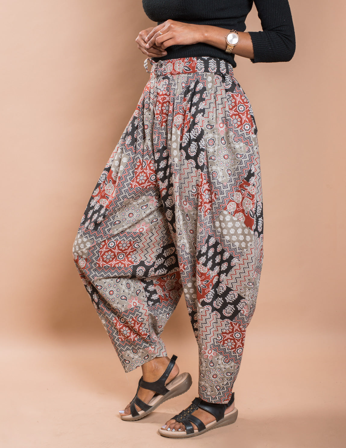 Multicolour Patch Pure Cotton Dhoti Pant