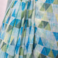 Blue Geometric Design Linen Digital Print Saree