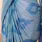 Blue Ikkat Linen Handloom Saree