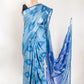 Blue Ikkat Linen Handloom Saree