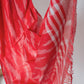 White & Red Ikkat Linen Handloom Saree