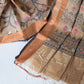 Beige Handloom Linen Jamdani Saree