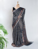 Black Cotton Jamdani Handloom Saree