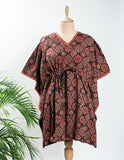 Black & Maroon Pure Cotton Ajrakh Kaftan