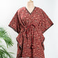 Maroon Pure Cotton Ajrakh Kaftan